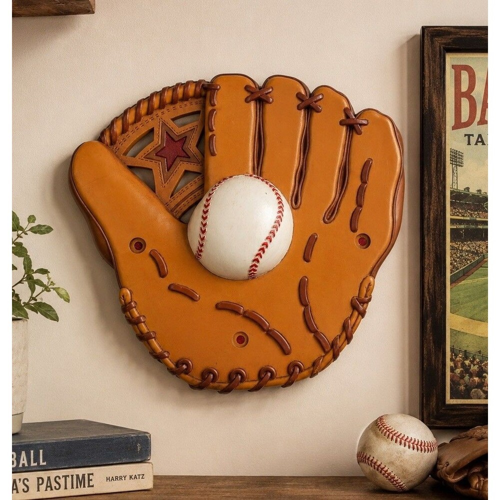 Vintage GIA Home Interiors Baseball Glove Ball Wall Hanging USA Sports Decor